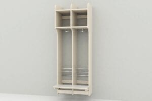 Skolegarderobe med bænk 2 sektioner