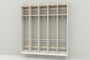 Troldegarderobe 5 sektioner